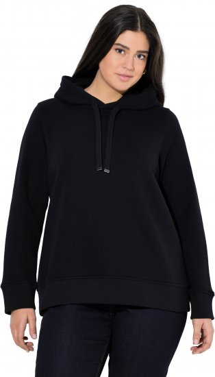 Ulla Popken Relaxed Fit Long Sleeve Hoodie Black - Hættetrøjer og sweatshirts - Bløde sweatshirts, hoodies & strik