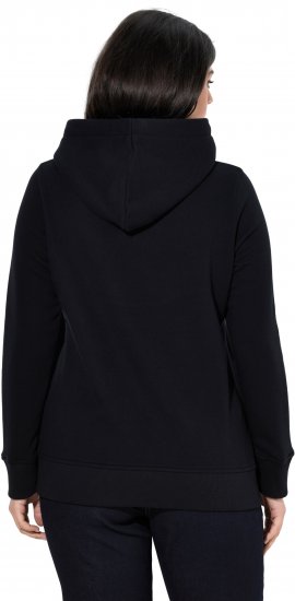 Ulla Popken Relaxed Fit Long Sleeve Hoodie Black - Hættetrøjer og sweatshirts - Bløde sweatshirts, hoodies & strik