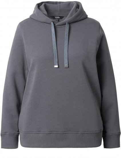 Ulla Popken Relaxed Fit Long Sleeve Hoodie Graphite Grey - Hættetrøjer og sweatshirts - 