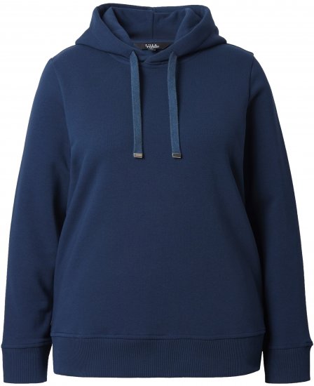 Ulla Popken Relaxed Fit Long Sleeve Hoodie Navy - Hættetrøjer og sweatshirts - 