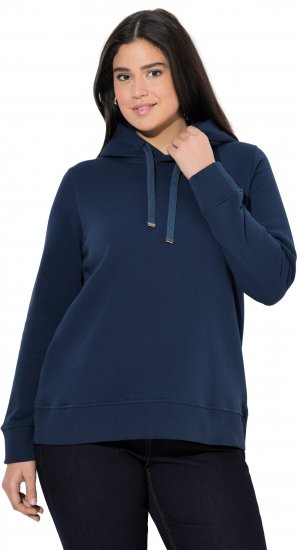 Ulla Popken Relaxed Fit Long Sleeve Hoodie Navy - Hættetrøjer og sweatshirts - 