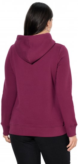 Ulla Popken Relaxed Fit Long Sleeve Hoodie Dark Berry - Hættetrøjer og sweatshirts - Bløde sweatshirts, hoodies & strik