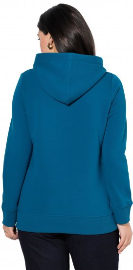 Ulla Popken Relaxed Fit Long Sleeve Hoodie Cerulean - Hættetrøjer og sweatshirts - Bløde sweatshirts, hoodies & strik