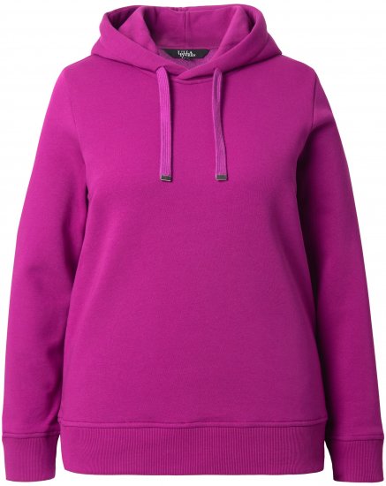 Ulla Popken Relaxed Fit Long Sleeve Hoodie Berry - Hættetrøjer og sweatshirts - Bløde sweatshirts, hoodies & strik