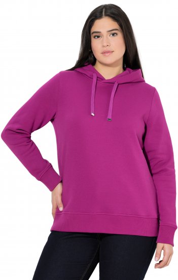 Ulla Popken Relaxed Fit Long Sleeve Hoodie Berry - Hættetrøjer og sweatshirts - Bløde sweatshirts, hoodies & strik