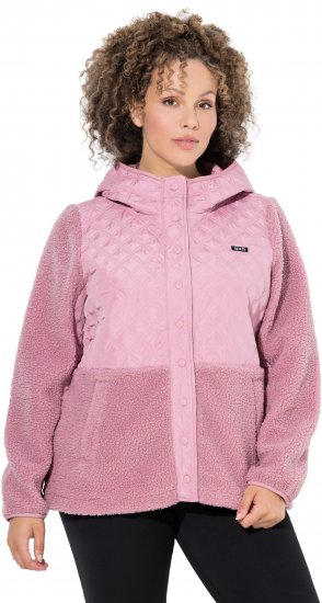 Ulla Popken Mixed Texture Hoodie Wildberry - Hættetrøjer og sweatshirts - 