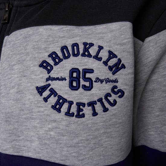 Kam Jeans 7083 Zip Thru Cut & Saw Brooklyn Hoodie Jet Black - Trøjer og hættetrøjer - Trøjer og Hættetrøjer i store størrelser - 2XL-14XL