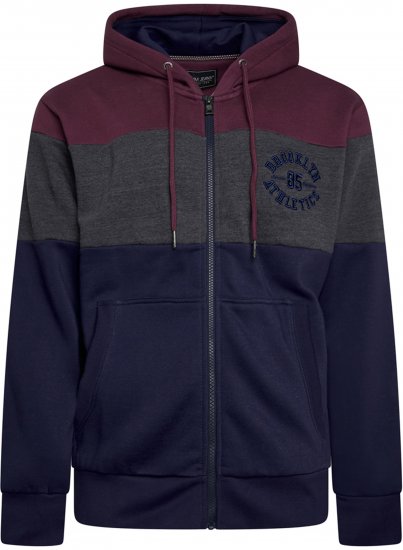 Kam Jeans 7083 Zip Thru Cut & Saw Brooklyn Hoodie Fig - Trøjer og hættetrøjer - Trøjer og Hættetrøjer i store størrelser - 2XL-14XL