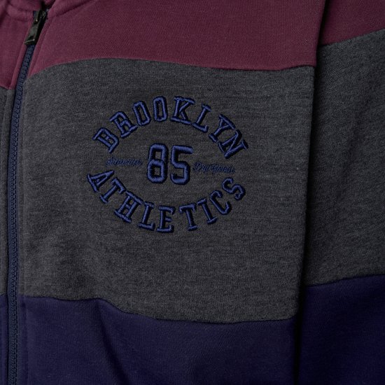 Kam Jeans 7083 Zip Thru Cut & Saw Brooklyn Hoodie Fig - Trøjer og hættetrøjer - Trøjer og Hættetrøjer i store størrelser - 2XL-14XL