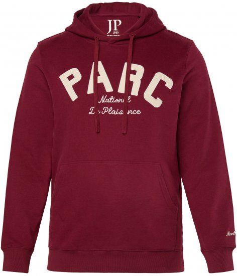JP1880 Hoodie with Embroidery Aubergine - Trøjer og hættetrøjer - Trøjer og Hættetrøjer i store størrelser - 2XL-14XL