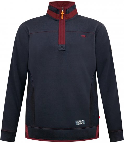 Duke Leicester Quarter Neck Fleece Sweatshirt Navy TALL - TALL trøjer - 