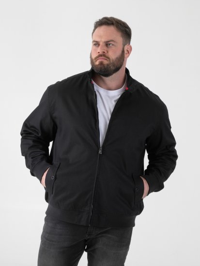 D555 Kent Elastic Rib Hem & Cuffs Harrington Jacket Black - Jakker - Jakker i store størrelser, 2XL- 12XL