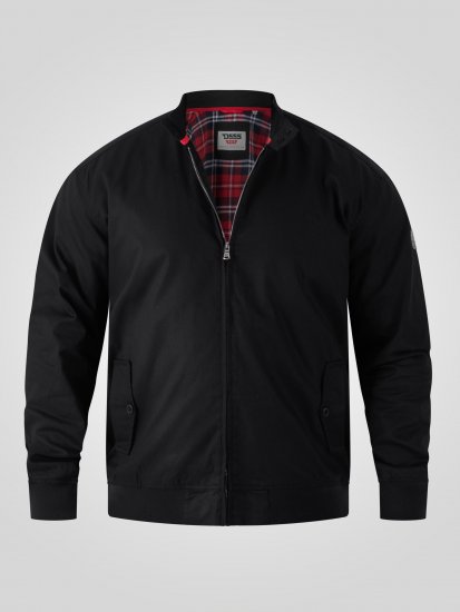 D555 Kent Elastic Rib Hem & Cuffs Harrington Jacket Black - Jakker - Jakker i store størrelser, 2XL- 12XL