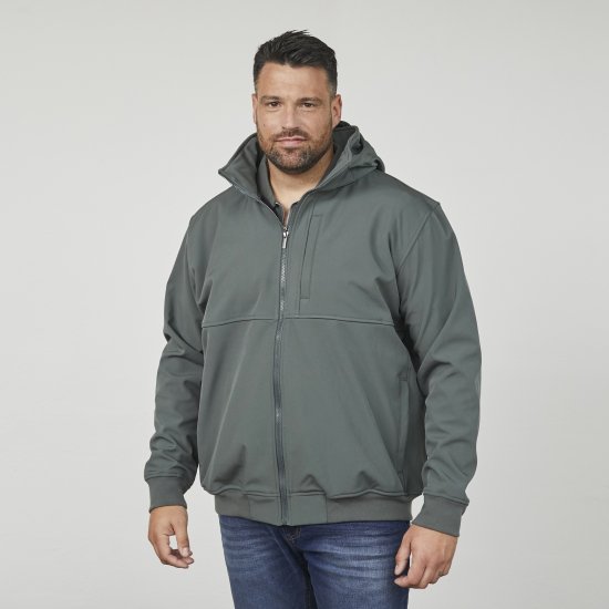 North Latitude 61301 Softshelljakke med Aftagelig Hætte Mørkegrøn - Jakker - Jakker i store størrelser, 2XL- 12XL