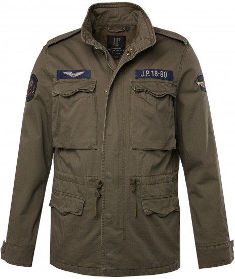 JP1880 Field Jacket with Badges Vintage Look TALL Moss Green - TALL jakker - 