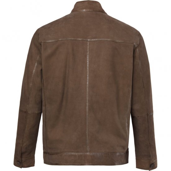 JP1880 Leather Jacket Lambskin Suede Brown - Jakker - Jakker i store størrelser, 2XL- 12XL