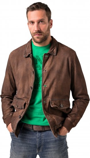 JP1880 Finest Goat Suede Leather Blouson Tobacco Brown - Jakker - Jakker i store størrelser, 2XL- 12XL