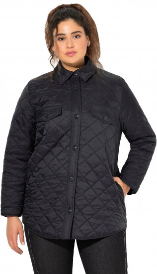 Ulla Popken Quilted Water Repellent Shirt Jacket Black - Jakker - 