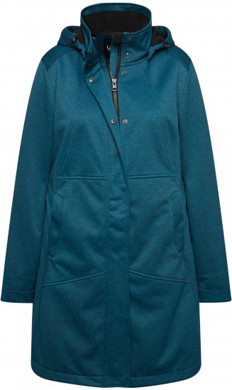 Ulla Popken HYPRAR Melange Softshell Jacket Grey Blue - Jakker - Dame jakker i store størrelser