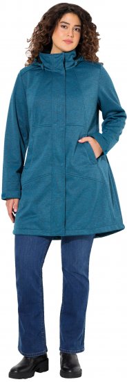 Ulla Popken HYPRAR Melange Softshell Jacket Grey Blue - Jakker - Dame jakker i store størrelser