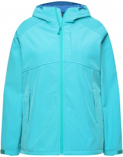 Ulla Popken Softshell Contrast Color Jacket Turquoise - Jakker - 