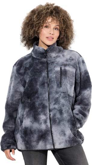 Ulla Popken Teddy Fleece Jacket Graphite Grey - Jakker - 