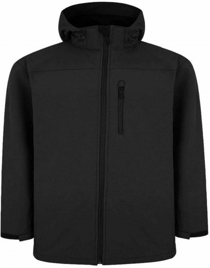 Espionage FL033 Softshell Jacket with Detachable Hood Black - Jakker - Jakker i store størrelser, 2XL- 12XL