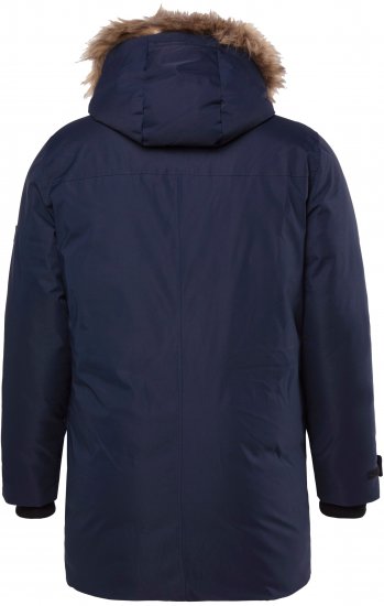 Men Plus Parka With Fur Hood Navy - Jakker - Jakker i store størrelser, 2XL- 12XL