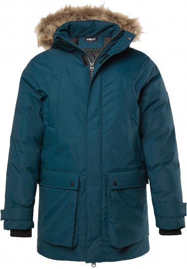 Men Plus Parka With Fur Hood Dark Green - Jakker - Jakker i store størrelser, 2XL- 12XL