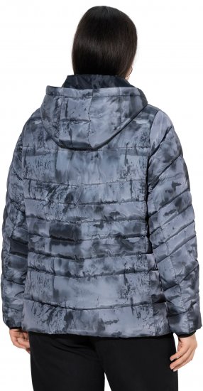 Ulla Popken HYPRAR Quilted Abstract Print Jacket Black - Jakker - Dame jakker i store størrelser