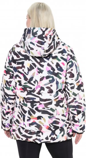 Ulla Popken HYPRAR Water-Repellent Allover Print Jacket Pale Beige - Jakker - 