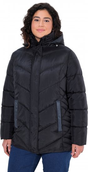 Ulla Popken HYPRAR Reflective Detail Quilted Jacket Black - Jakker - 