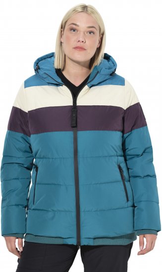 Ulla Popken HYPRAR Striped Triple Function Fully Lined Quilted Jacket Dark Petrol - Jakker - 