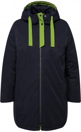 Ulla Popken HYPRAR Triple Function Contrast Trim Quilted Lining Jacket Navy - Jakker - 