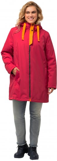 Ulla Popken HYPRAR Triple Function Contrast Trim Quilted Lining Jacket Salsa Red - Jakker - 