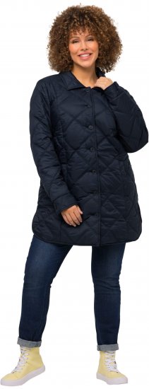 Ulla Popken Quilted Jacket Navy - Jakker - Dame jakker i store størrelser