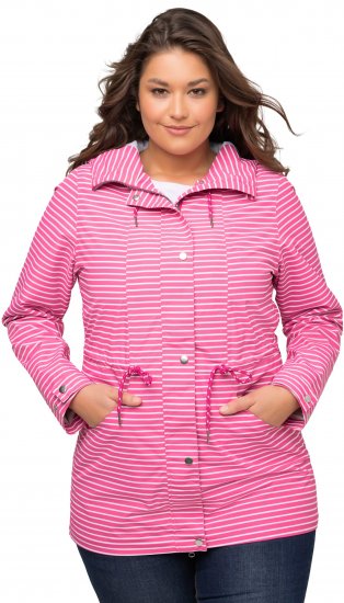 Ulla Popken HYPRAR Striped Triple Function Jacket Fuchsia Pink - Jakker - 