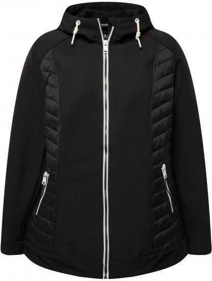 Ulla Popken Hyprar Quilt Mix Jacket Black - Jakker - 
