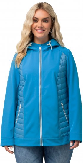 Ulla Popken Hyprar Quilt Mix Jacket Aqua - Jakker - Dame jakker i store størrelser
