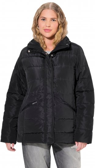 Ulla Popken Quilted Puffer Coat Black - Jakker - 