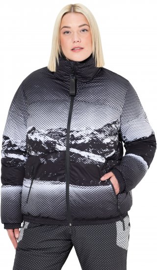 Ulla Popken HYPRAR Mountain Scene Performance Puffer Jacket Black - Jakker - 