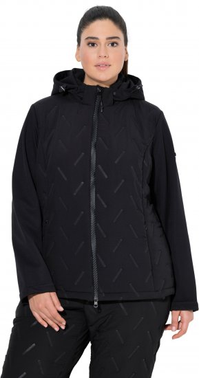 Ulla Popken Triple Function Laser Quilted Softshell Jacket Black - Jakker - 