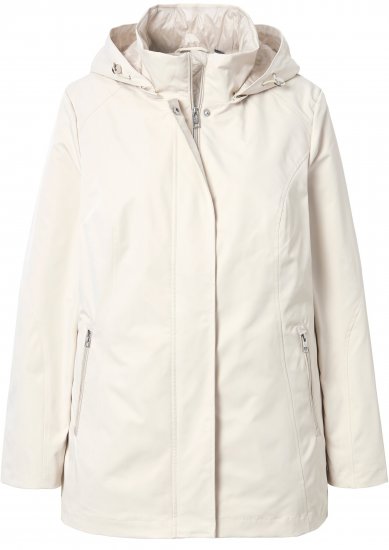 Ulla Popken Long Triple Function Softshell Jacket Natural White - Jakker - 