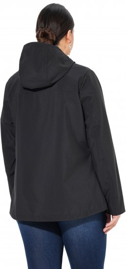 Ulla Popken HYPRAR Toggle Button Microfleece Lined Jacket Black - Jakker - Dame jakker i store størrelser