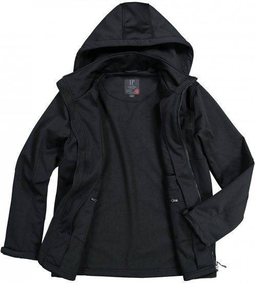 JP1880 Jacket Fleece Lined Softshell Black - Jakker - Jakker i store størrelser, 2XL- 12XL