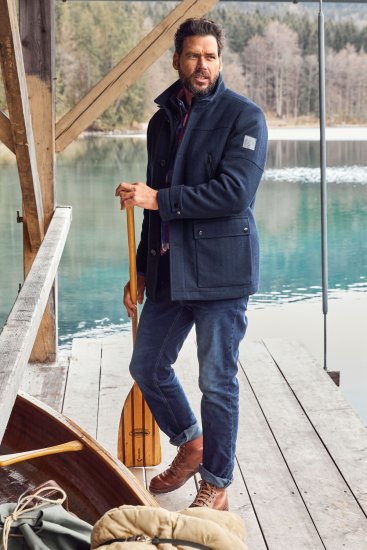 JP1880 Jacket Water-repellent Herringbone Insert Navy - Jakker - Jakker i store størrelser, 2XL- 12XL