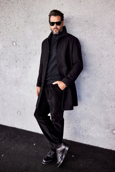 JP1880 Coat Wool Blend Water Repellent Black - Jakker - Jakker i store størrelser, 2XL- 12XL