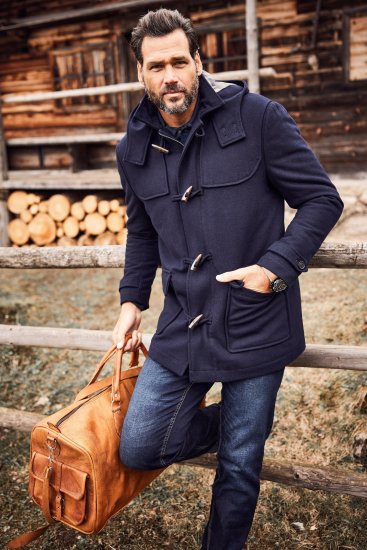 JP1880 Duffle Coat Water Repellent with Detachable Hood Navy - Jakker - Jakker i store størrelser, 2XL- 12XL