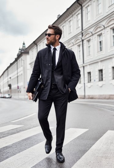 JP1880 Jacket Business Waterproof Black - Jakker - Jakker i store størrelser, 2XL- 12XL