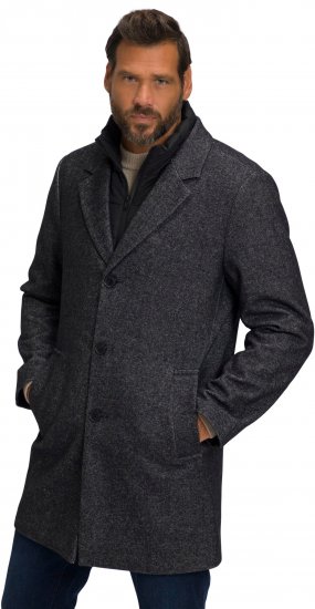 JP1880 Coat Wool Blend Quilted Insert Black - Jakker - Jakker i store størrelser, 2XL- 12XL